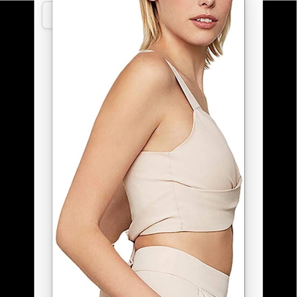 BCBGMAXAZRIA Sash Tie Crop Top Cami Shirt - Picture 2 of 3